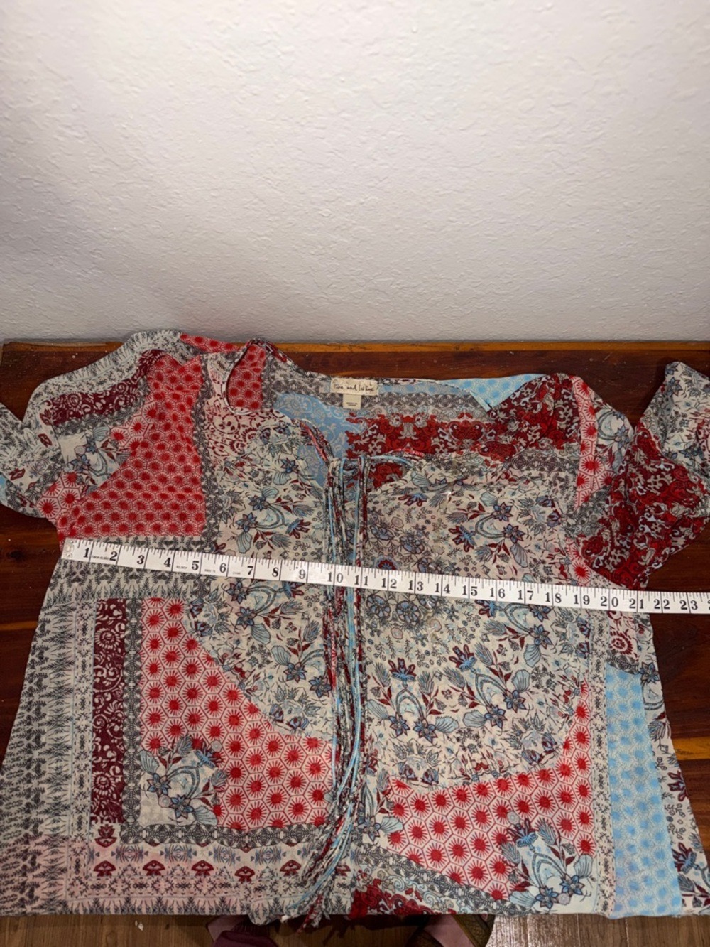 Boho Patchwork Top Large Lightweight - Picture 3 of 4